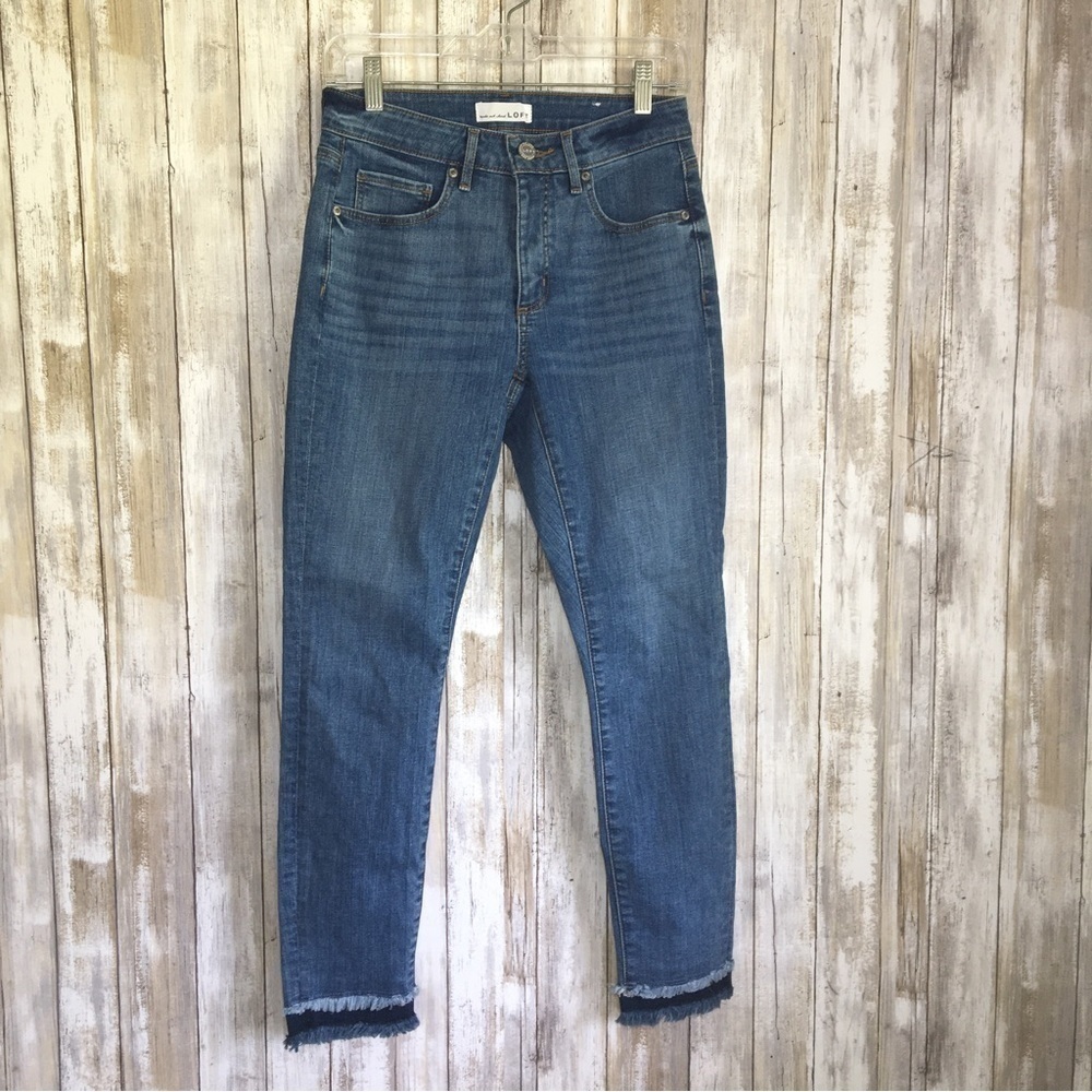 Loft Curvy Skinny Double Hem Jeans - Picture 4 of 8